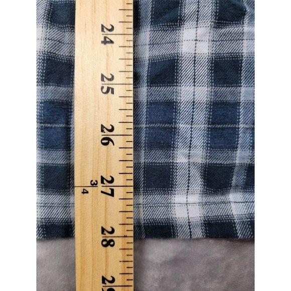Kuhl Shirt Men's Medium Blue Plaid Dillingr Flannel Button Chest Pocket - Picture 3 of 9